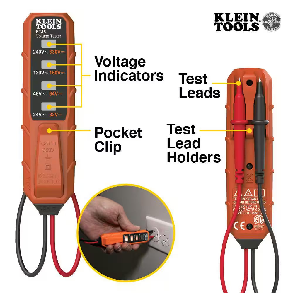 Electrical Test Kit with Voltage and Receptacle Tester