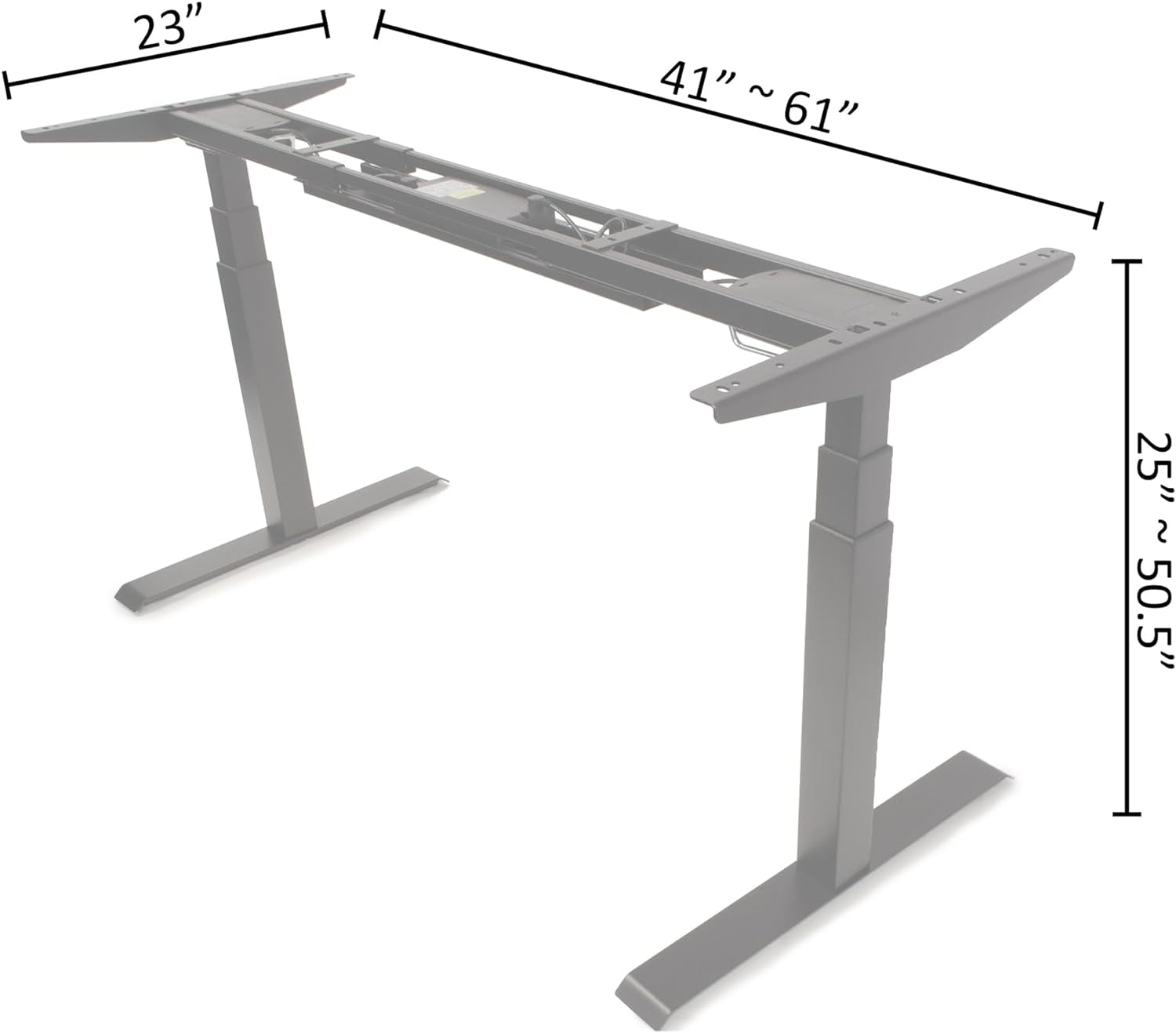 K Series Dual Motor Electric Adjustable Standing Computer Desk for Home and Office Width and Height Adjustable (Black Frame Only)