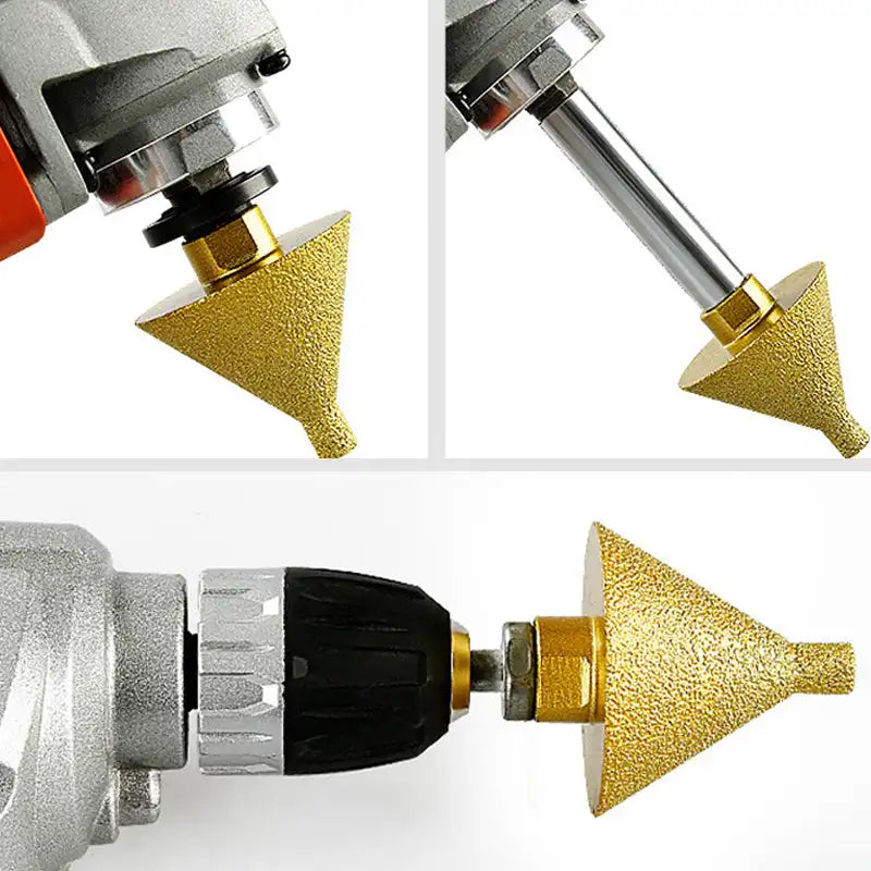 Diamond Beveling Chamfer Bit for Angle Grinders Punching Expanding Drill Bit for Tile Ceramic Beveling Holes Trimming M10 Thread