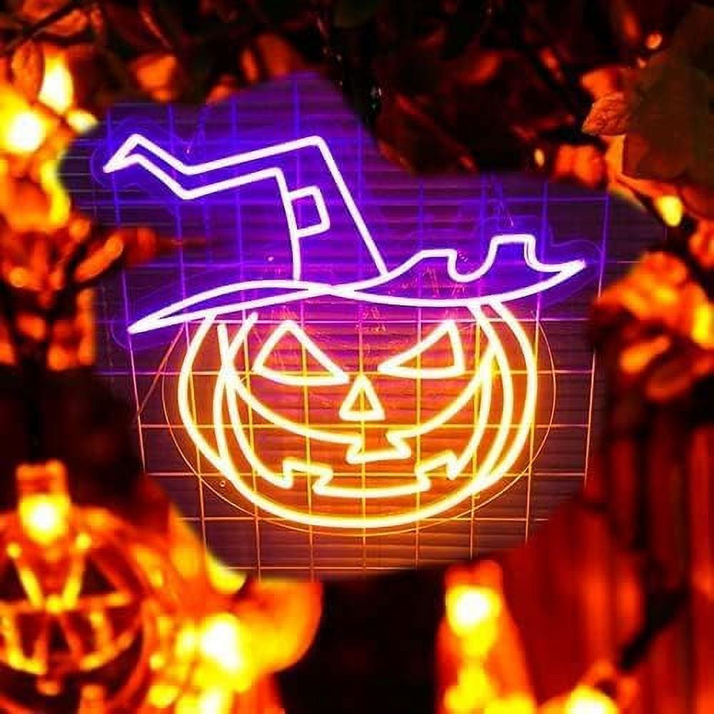 Halloween Pumpkin Neon Sign Decorations Neon Led Lighted Signage for Outdoor ,Garden and Indoor Neon Sign Wall , Party,Gifting,