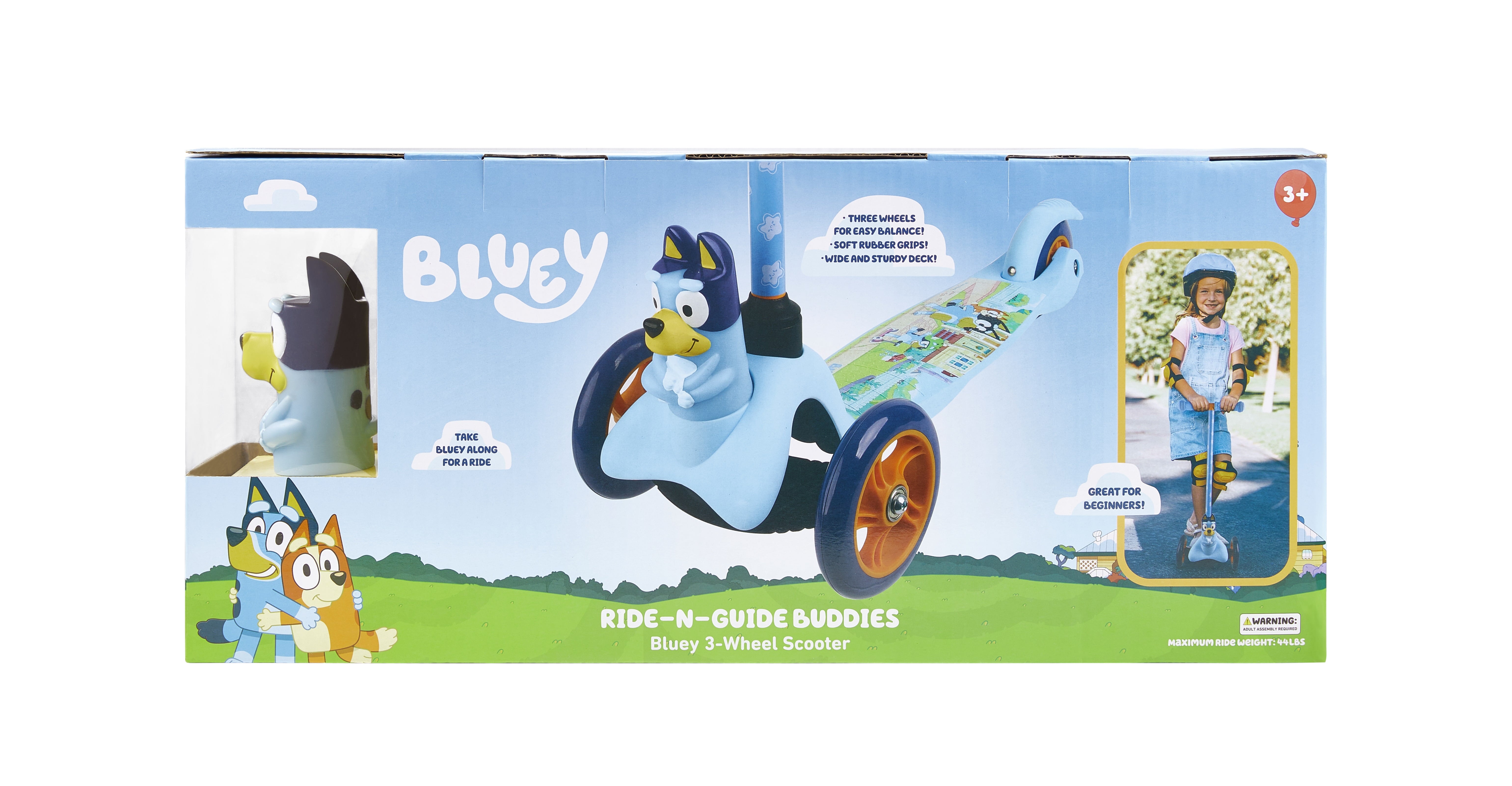 Ride-N-Glide Buddies 3D Toddler Scooter, 3 Wheel Scooter for Kids Ages 3+