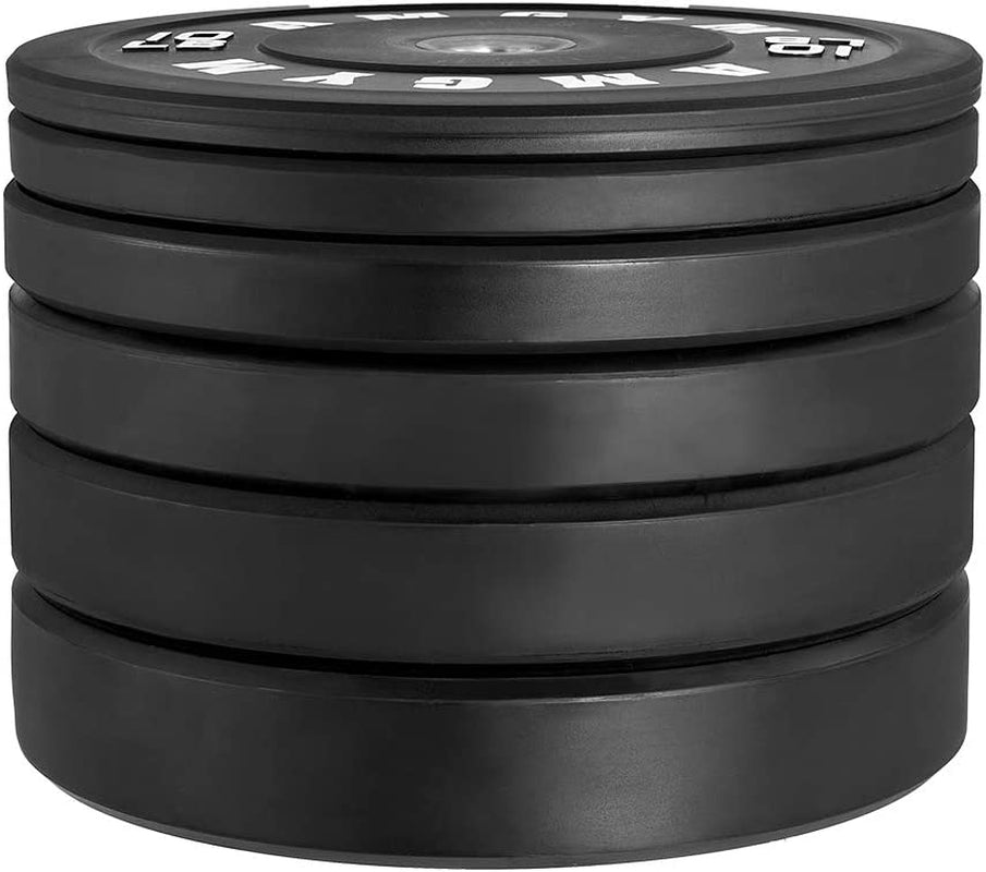 Bumper Plates, Olympic Weight Plates Set, Rubber Bumper Weights Plate with 2 Inch Steel Insert for Barbell, Standard Strength Training Plates for Weightlifting, Single, Pair