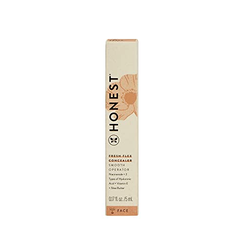 Honest Beauty Fresh Flex Concealer with Niacinamide + Vitamin E + Hyaluronic Acid | Vegan + Cruelty free | Cream, 0.17 fl oz