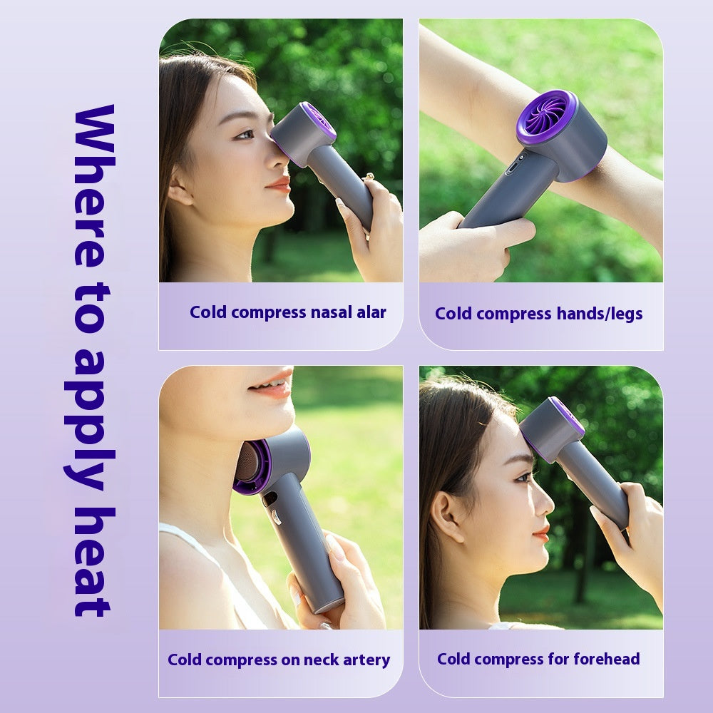 Portable Handheld Turbo Fan Cooling Semiconductor Refrigeration 3000Mah Battery Wind Speeds Adjustable Mini Personal Fan