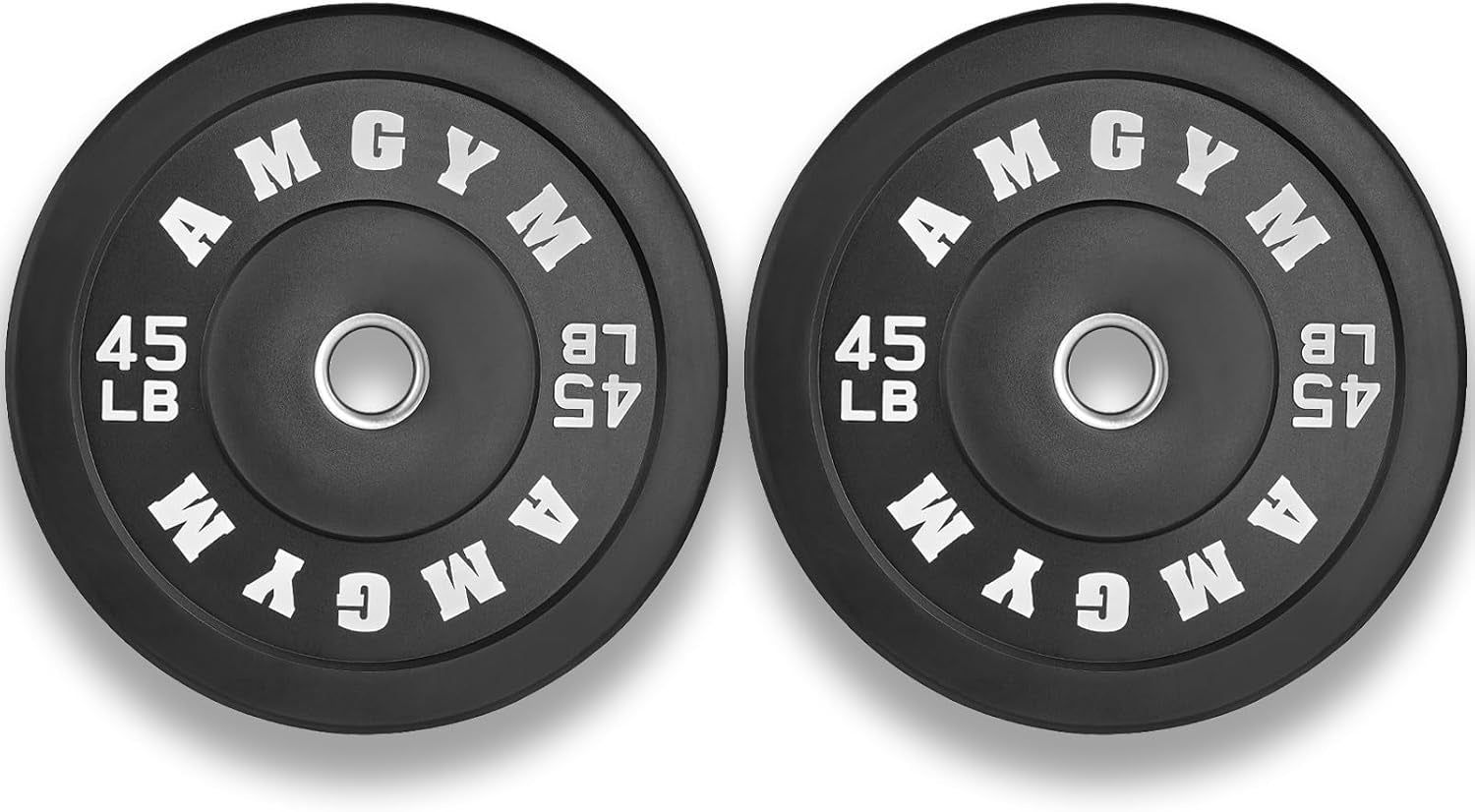 Bumper Plates, Olympic Weight Plates Set, Rubber Bumper Weights Plate with 2 Inch Steel Insert for Barbell, Standard Strength Training Plates for Weightlifting, Single, Pair