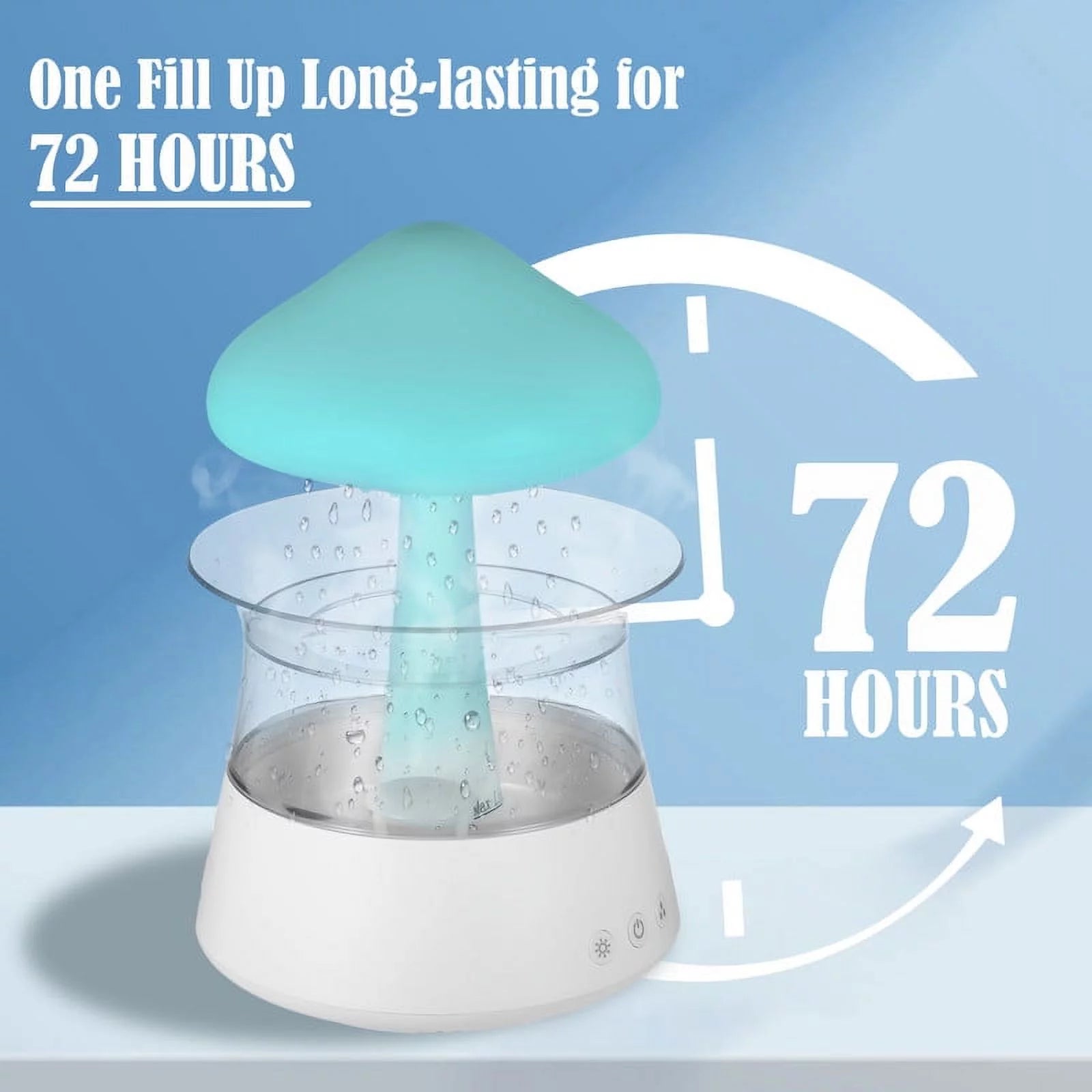 Waterfall Humidifier Water Drip， Rain Cloud Diffuser with 7 Colors LED Lights， Cloud Humidifier Rain Drop for Sleeping