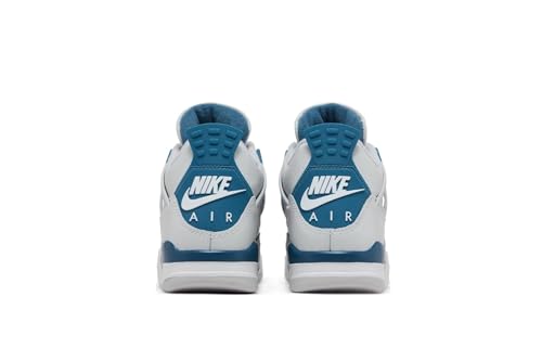 Nike Mens Air Jordan 4 Retro Basketball Shoe, OFF WHITE/MILITARY BLUE-NEUTRAL GREY, 7.5 UK (8.5 US)