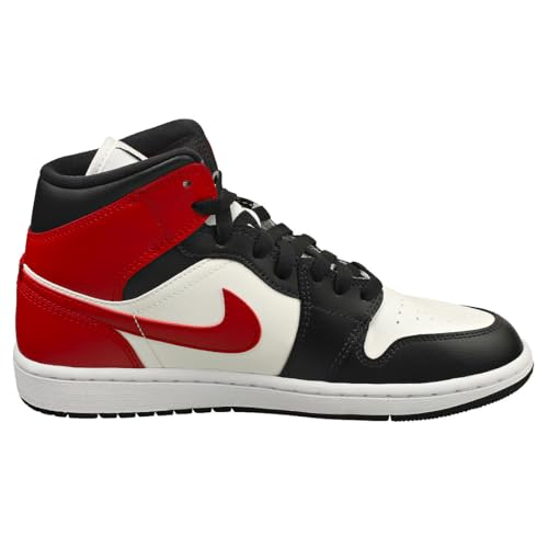 NIKE Jordan 1 Mid Women Sail/Gym Red-Off Noir-White BQ6472-160 7.5