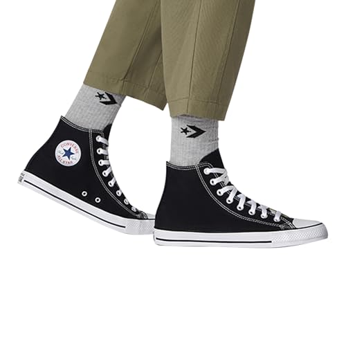 Converse Clothing & Apparel Chuck Taylor All Star Canvas High Top Sneaker,Black/White, 7 Women/5 Men