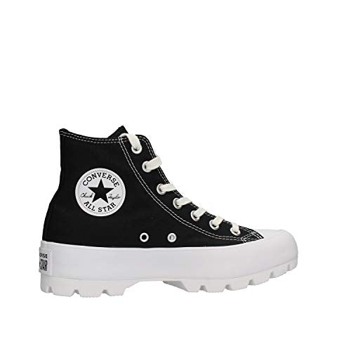 Converse Women's Chuck Taylor All Star Lugged Hi Sneakers, Black/White/Black, 8 Medium US