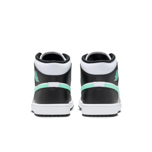 Jordan Nike Air 1 Mid Men's Shoes White/Green Glow-Black DQ8426 103 - Size 10