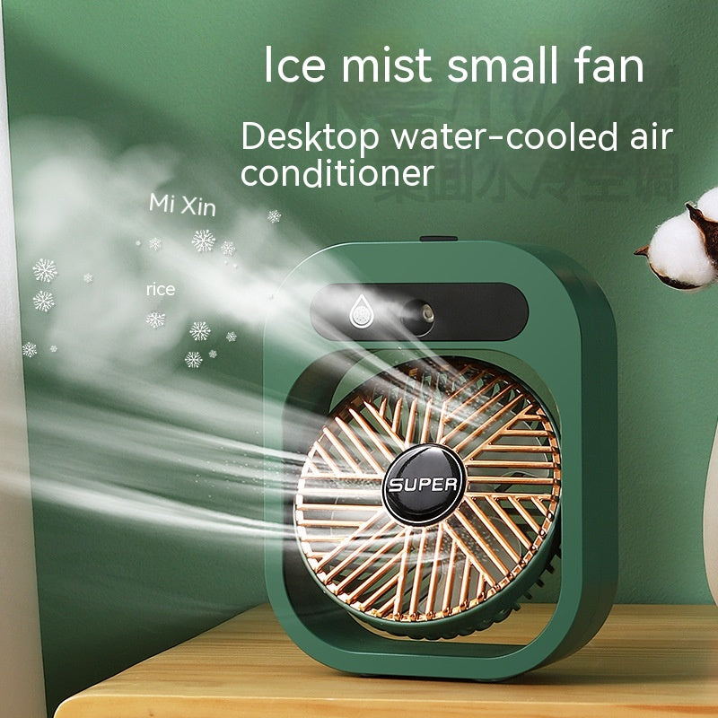 Air Conditioning Fan Desk Misting Fan Air Cooler Cooling USB Rechargeable Humidifier Portable Spray Fan with 3 Wind Speeds Mist Fan for Home