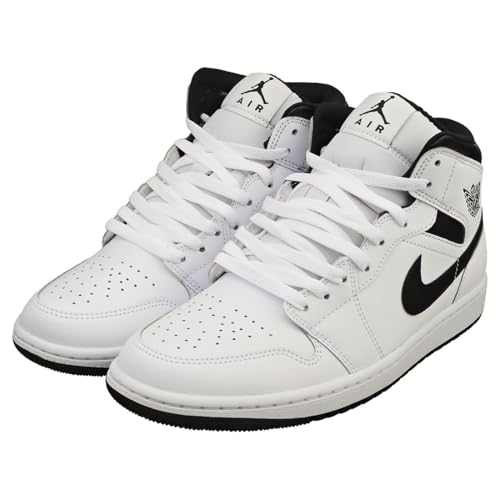 Jordan Men's 1 Mid White/Black-White-Black (DQ8426 132) - 9.5