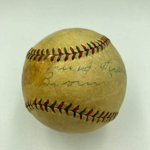 Extraordinary Mordecai "Three Finger" Brown Single Signed 1920s Baseball JSA COA - NFL Autographed Miscellaneous Items