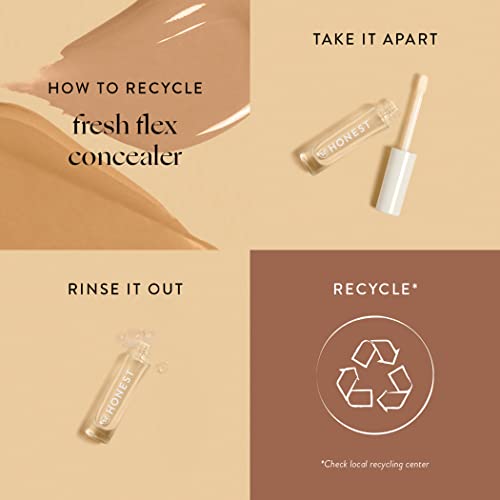 Honest Beauty Fresh Flex Concealer with Niacinamide + Vitamin E + Hyaluronic Acid | Vegan + Cruelty free | Cream, 0.17 fl oz