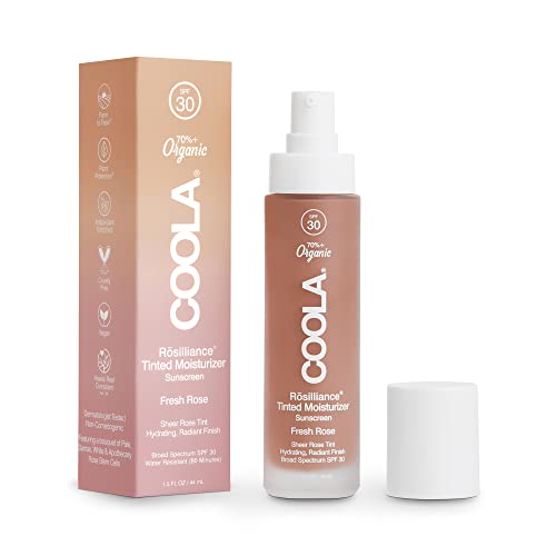 COOLA Organic Rosilliance BB Cream with SPF 30, Tinted Moisturizer Sunscreen & Foundation, Dermatologist Tested, Fresh Rose, 1.5 Fl Oz