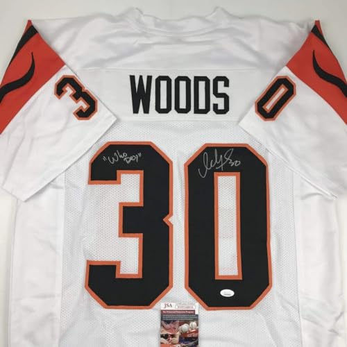 Autographed/Signed Ickey Woods Who Dey Cincinnati White Football Jersey JSA COA