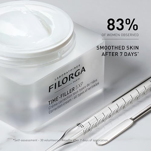 Filorga Time-Filler 5-XP Wrinkle Correction Moisturizing Skin Cream, Enhanced Anti Aging Formula to Reduce and Repair Face, Eye, and Neck Wrinkles and Fine Lines, 1.69 fl oz