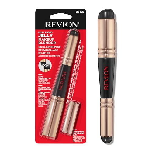 Revlon Dual Ended Jelly Makeup Blender Tool, Silicone Makeup Applicator for Blush, Bronzer, Concealer, Contour, Eyes, and Lips, 1 count