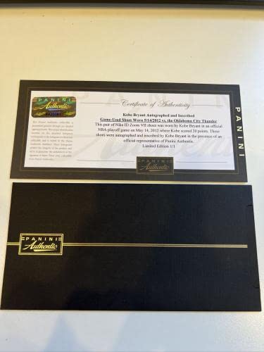 Kobe Bryant Photomatched 2012 Playoffs Game Used Signed Sneakers Panini COA 1/1 - Basketball Game Used Cards