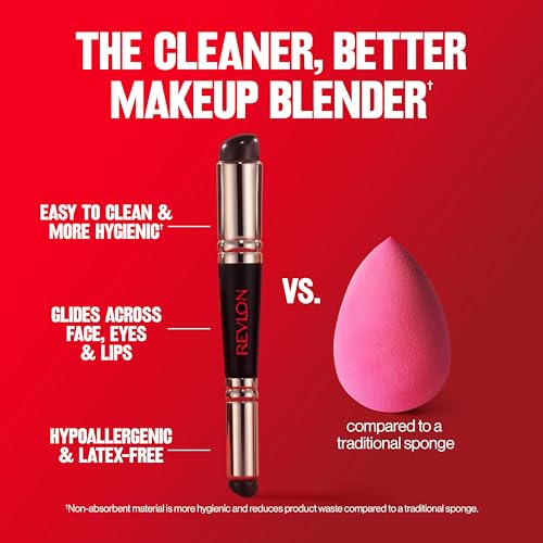 Revlon Dual Ended Jelly Makeup Blender Tool, Silicone Makeup Applicator for Blush, Bronzer, Concealer, Contour, Eyes, and Lips, 1 count