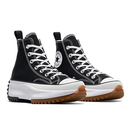 Converse Run Star Hike Hi Sneakers, Black/White/Gum, 6.5 US Women/5 US Men