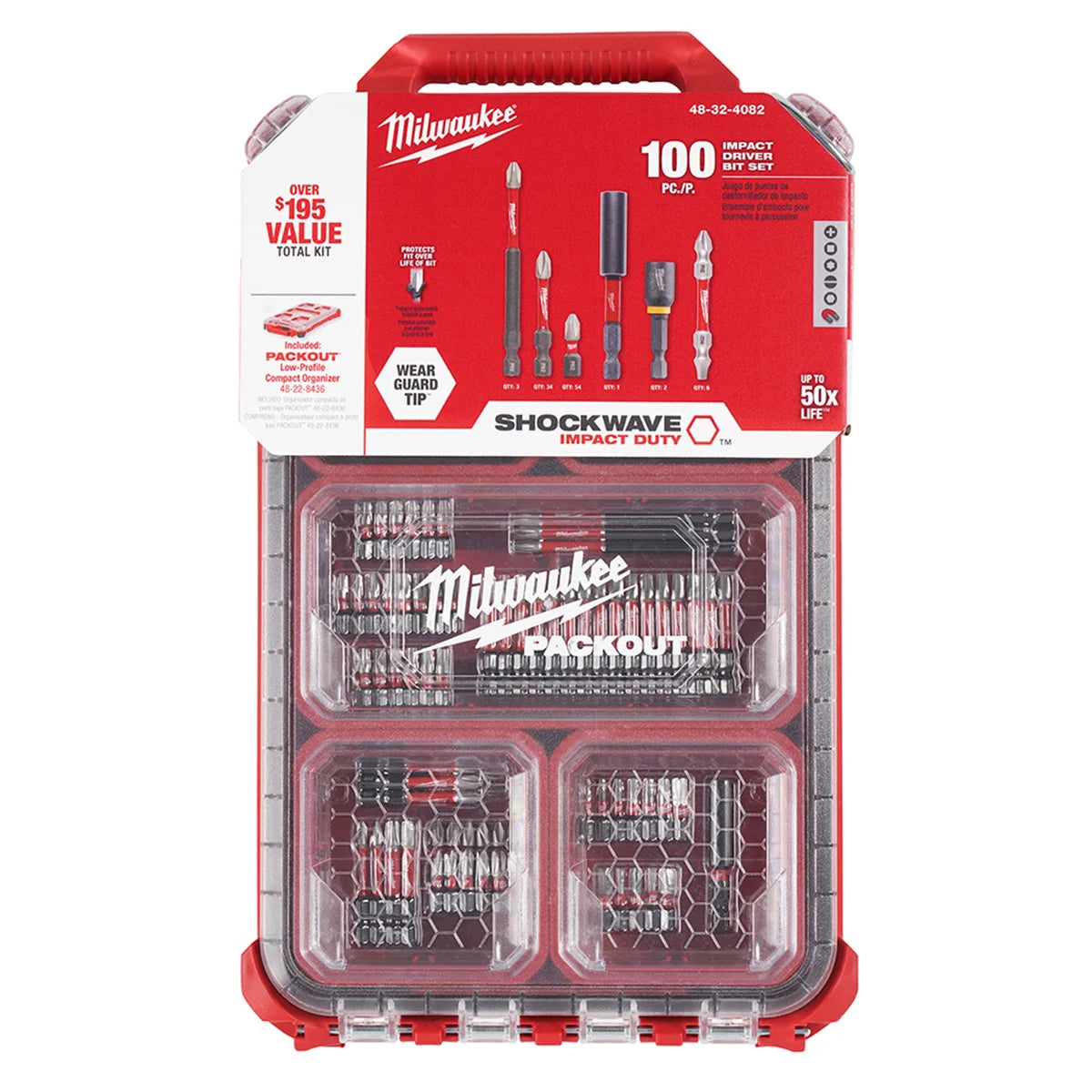 Tool SHOCKWAVE Impact Duty Driver Bit PACKOUT Set - 100PC