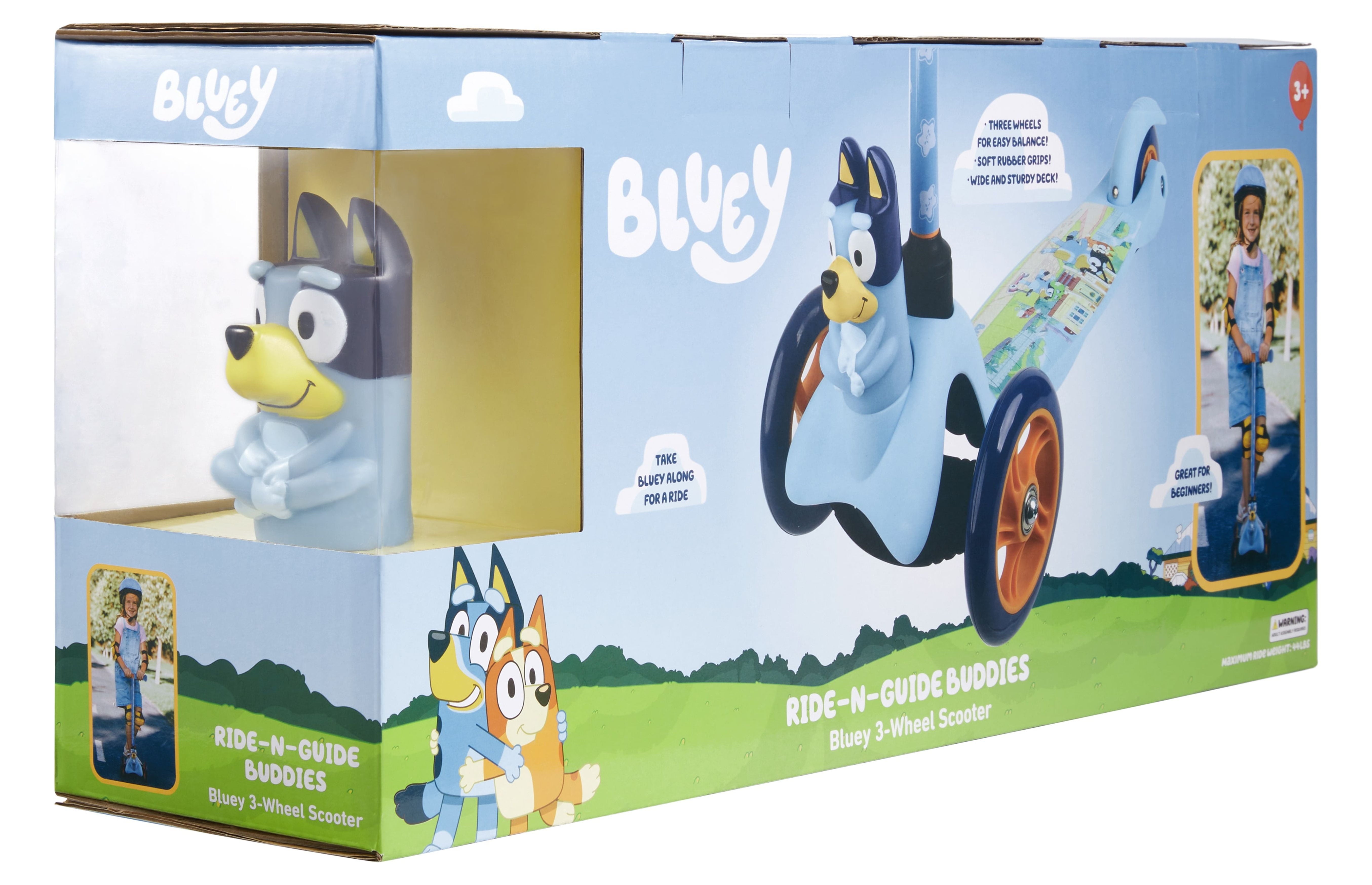 Ride-N-Glide Buddies 3D Toddler Scooter, 3 Wheel Scooter for Kids Ages 3+