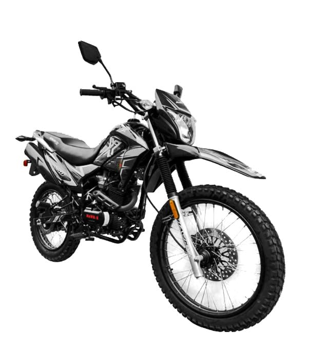 Upgraded New XHawk ENDURO 250cc Motorcycle RPS Dual Sports Bike HAWK X Dirtbike 5 Speed Enduro Bike Motorcycle 250cc Street Motorcycle (Black)