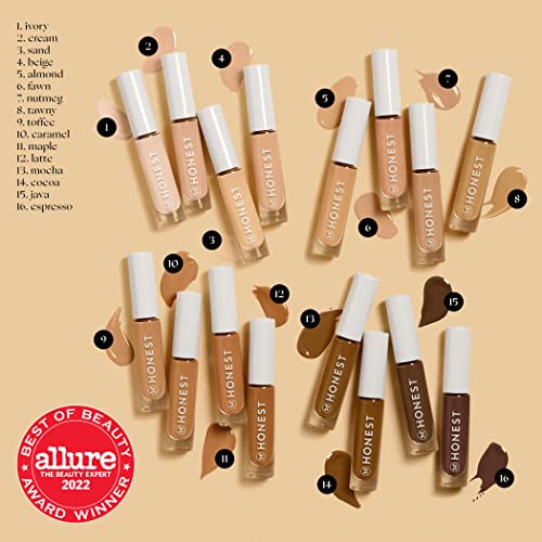 Honest Beauty Fresh Flex Concealer with Niacinamide + Vitamin E + Hyaluronic Acid | Vegan + Cruelty free | Cream, 0.17 fl oz