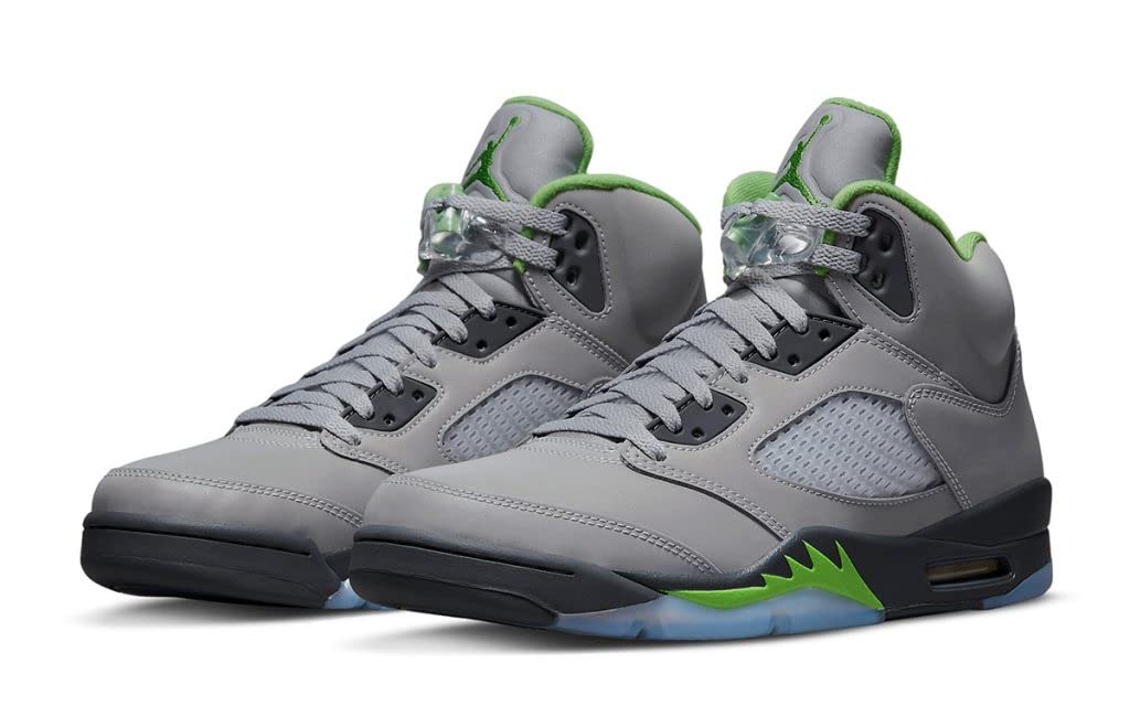 Nike Men's Air Jordan 5 Retro Sneaker, Silver/Green Bean-flint Grey, 10.5