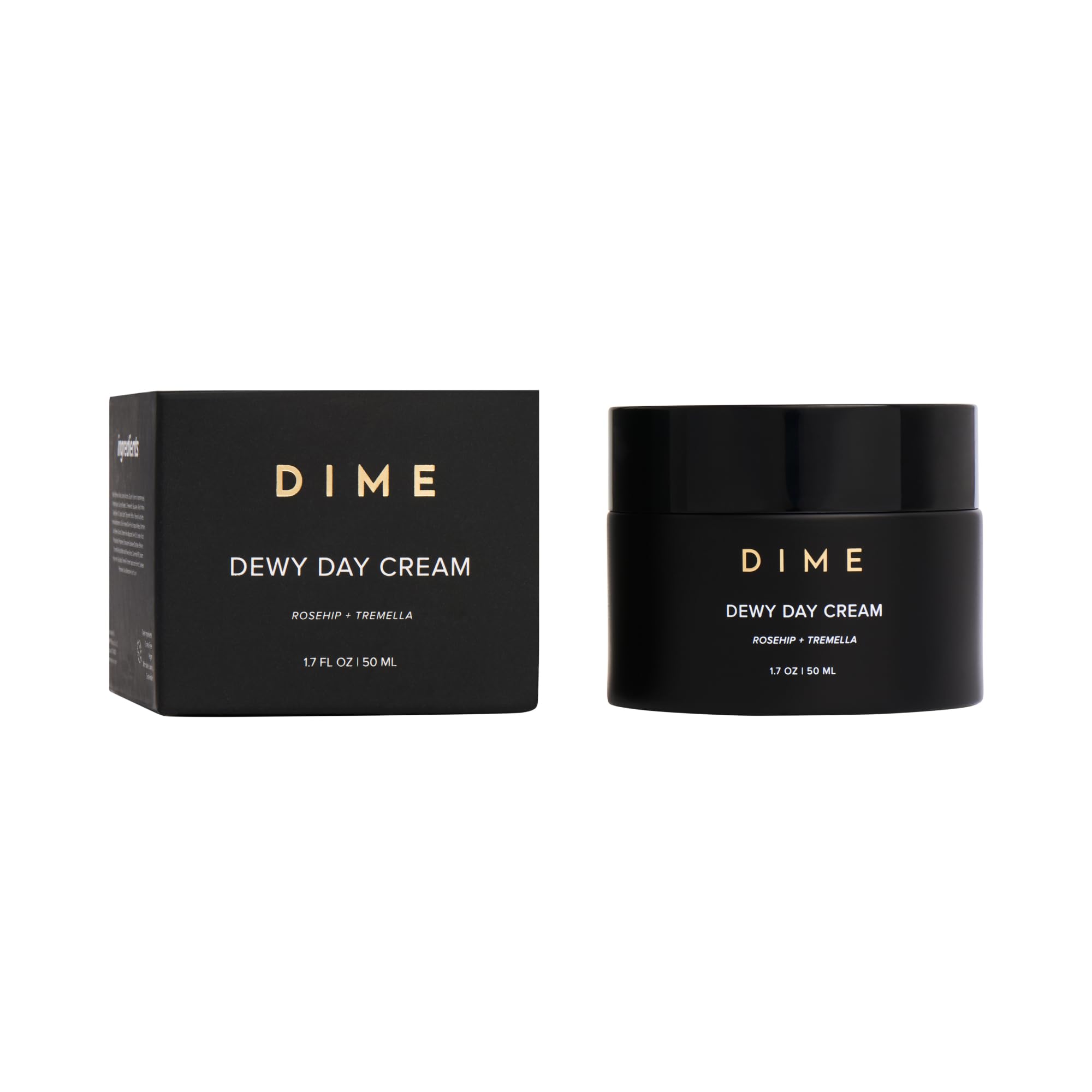 DIME Beauty Dewy Day Cream, Morning Face Moisturizer with Rosehip Oil and Snow Mushroom, 1.7 oz / 50 ml