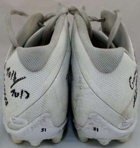 CJ Fiedorowicz Houston Texans Autographed 2016 Game Worn Cleats JSA Authentic 1 - NFL Autographed Game Used Cleats