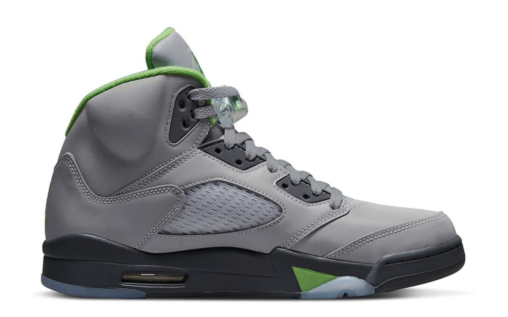 Nike Men's Air Jordan 5 Retro Sneaker, Silver/Green Bean-flint Grey, 10.5