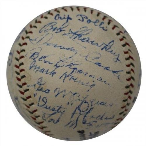 The Finest 1930 NY Yankees Team Signed Baseball Babe Ruth & Lou Gehrig JSA COA - Autographed Baseballs