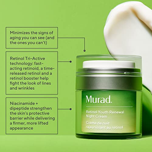 Murad Resurgence Retinol Youth Renewal Night Cream – Anti-Aging Retinol Moisturizer for Wrinkles and Fine Lines – Hydrating, Firming, and Smoothing Skincare Treatment, 1.7 Fl Oz