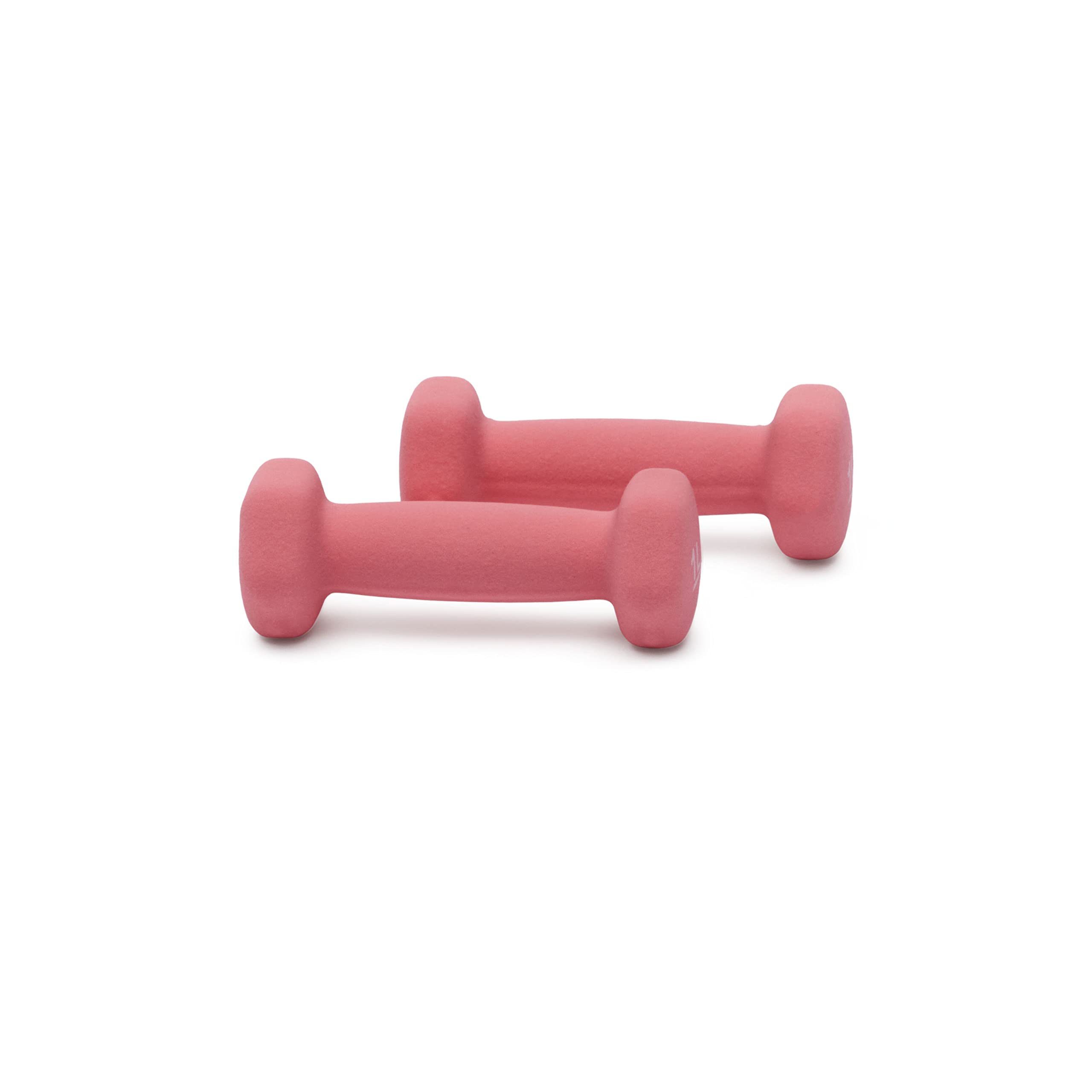 Amazon Basics Neoprene Dumbbell Hand Weights, 1 Pound, Pair, Pink