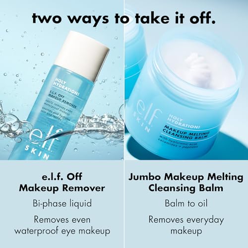 e.l.f. Holy Hydration! Makeup Melting Cleansing Balm, Face Cleanser & Makeup Remover, Infused with Hyaluronic Acid to Hydrate Skin, 2 Oz