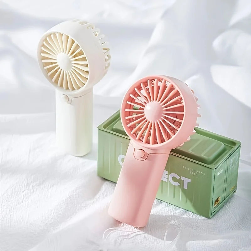 Portable Mini Fan Convenient Creative Small Fan Handheld Pocket Hand-Held Fan Lightweight Adjustable Cute Small Fan Student Gift