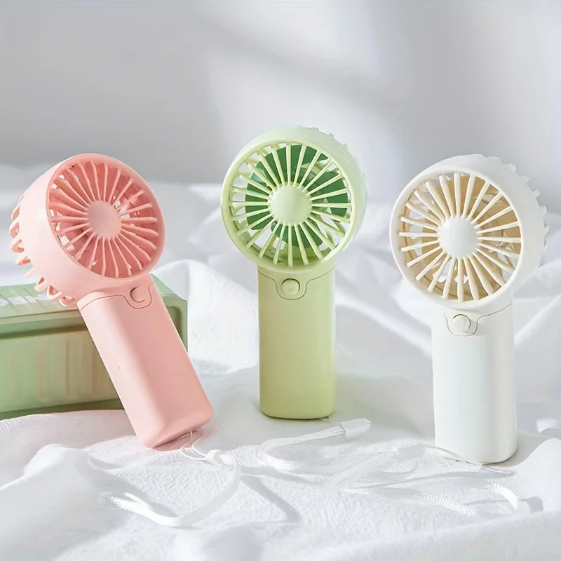 Portable Mini Fan Convenient Creative Small Fan Handheld Pocket Hand-Held Fan Lightweight Adjustable Cute Small Fan Student Gift