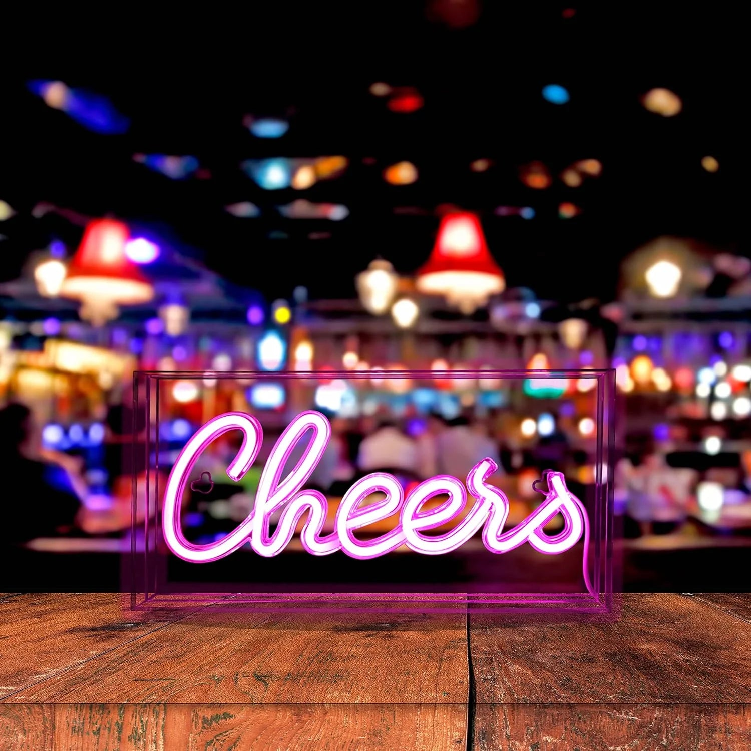 Cheers Sign Neon Signs USB LED Sign Desk Lightbox Cheers Neon Bar Sign 3D Wall Neon Light up Sign for Party Wall Décor Party Light Accessories Christmas Valentine'S Day Halloween