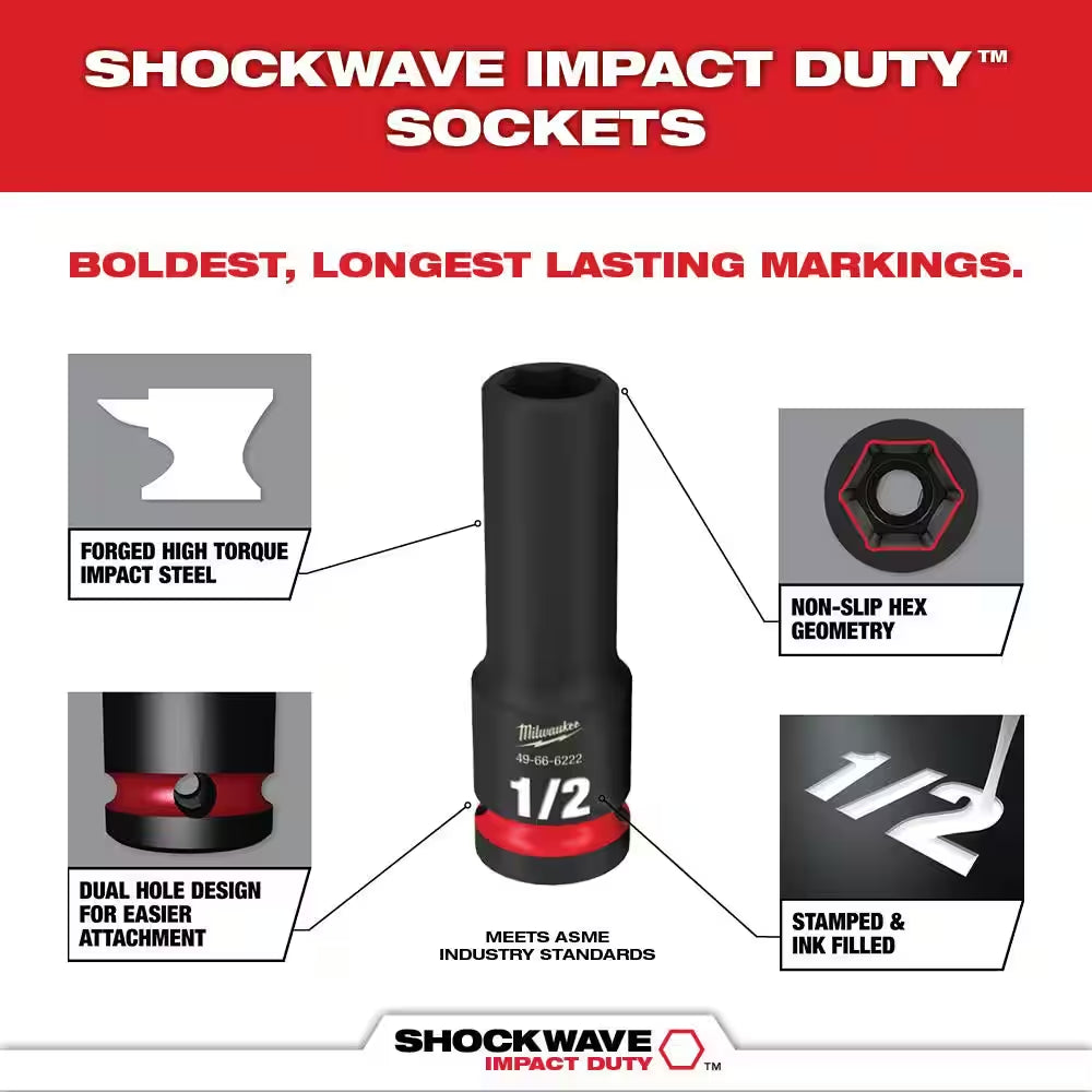 SHOCKWAVE Impact Duty 3/8 In. Drive Deep Well Socket Set (3-Pack)