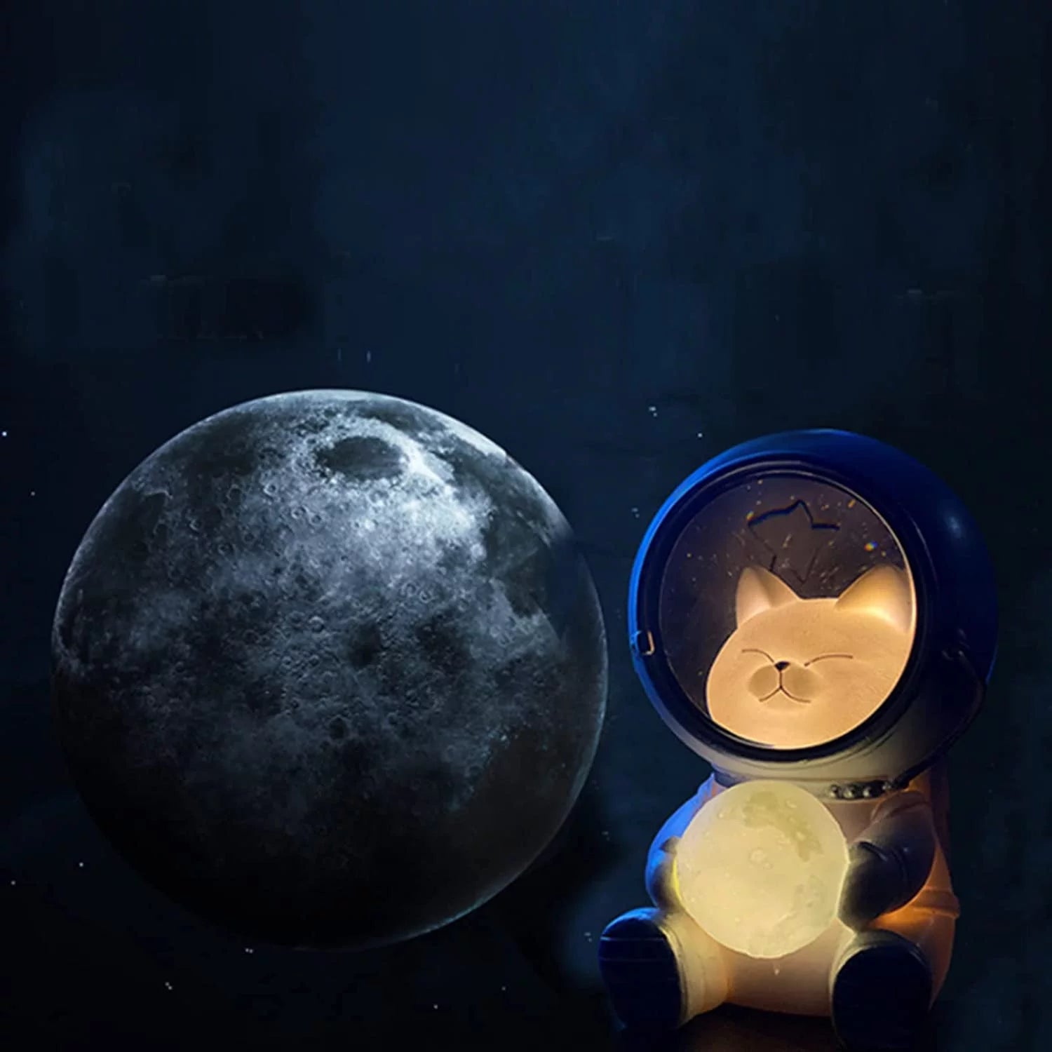 Astronaut Projector Night Light, Cute Spaceman LED Night Light Astronaut Moon Lamps for Kids Adults for Bedroom, Christmas, Birthdays, Space Cat