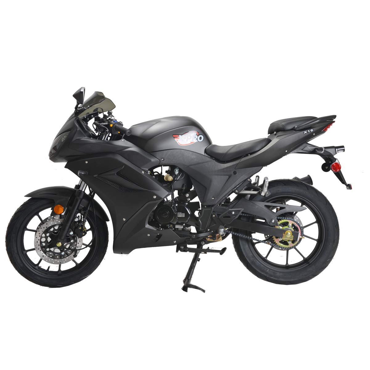 X-PRO 125cc Motorcycle with Manual Transmission, Electric Start! 17" Wheels! Zongshen Brand Engine! Assembled in Crate!（Black）