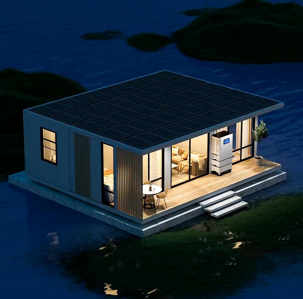 Tiny House,Two Bedroom Solar Prefab Home, 9mX4.5mX2.48m, 40.5 sqm,Zero Carbon Footprint, Premium Materials, Luxury Design,Equipped Bathroom and Bedroom, Wind,fire,Water Resistance-Customizable Design