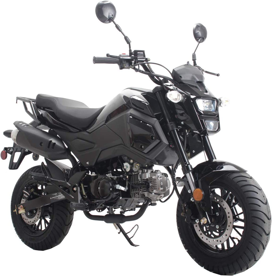 125cc Motorcycle Bike VADER 125 Dirt Bike 125cc Motorcycle Gas Bike 125cc Scooter Big Headlights (Black) (Factory Packaged)