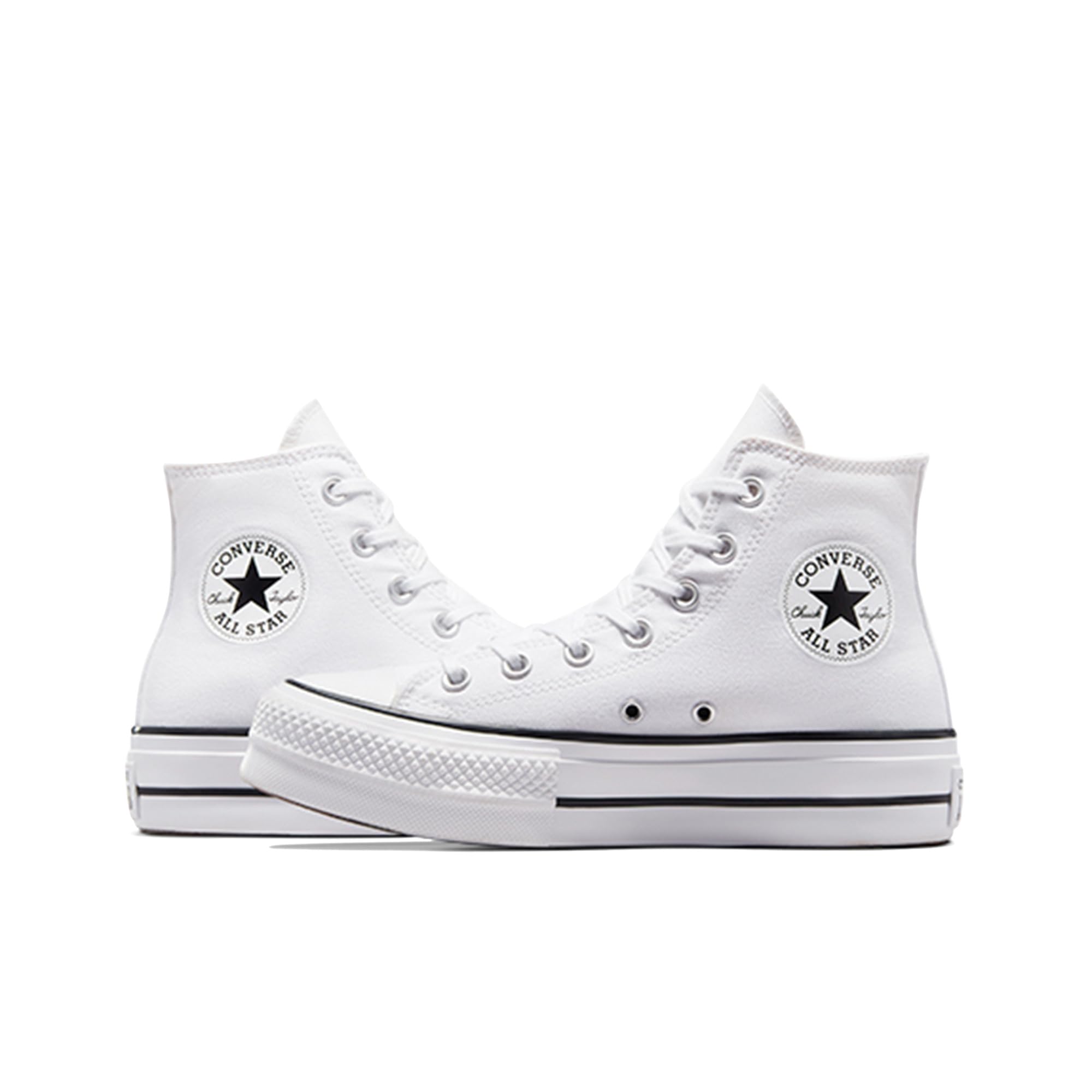 Converse Women's Chuck Taylor All Star Lift High Top Sneakers, White/Black/White, 7.5 Medium US