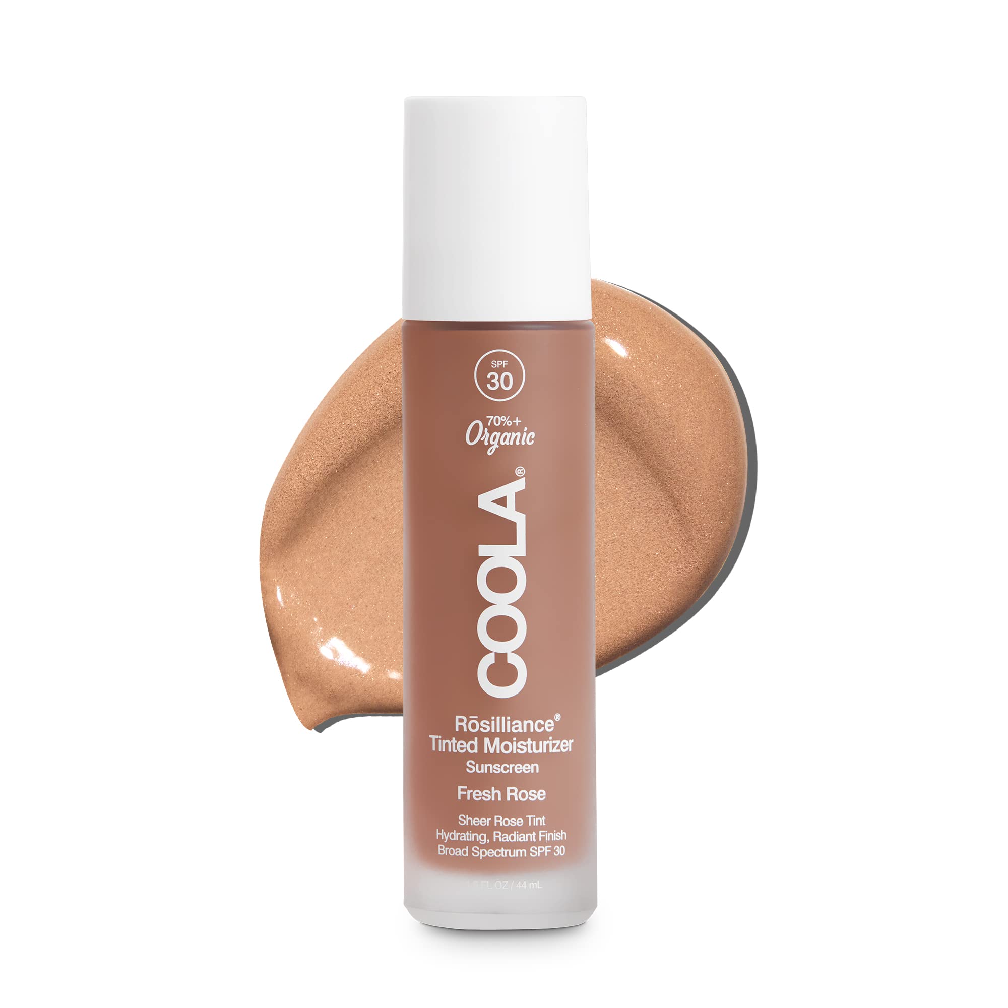 COOLA Organic Rosilliance BB Cream with SPF 30, Tinted Moisturizer Sunscreen & Foundation, Dermatologist Tested, Fresh Rose, 1.5 Fl Oz