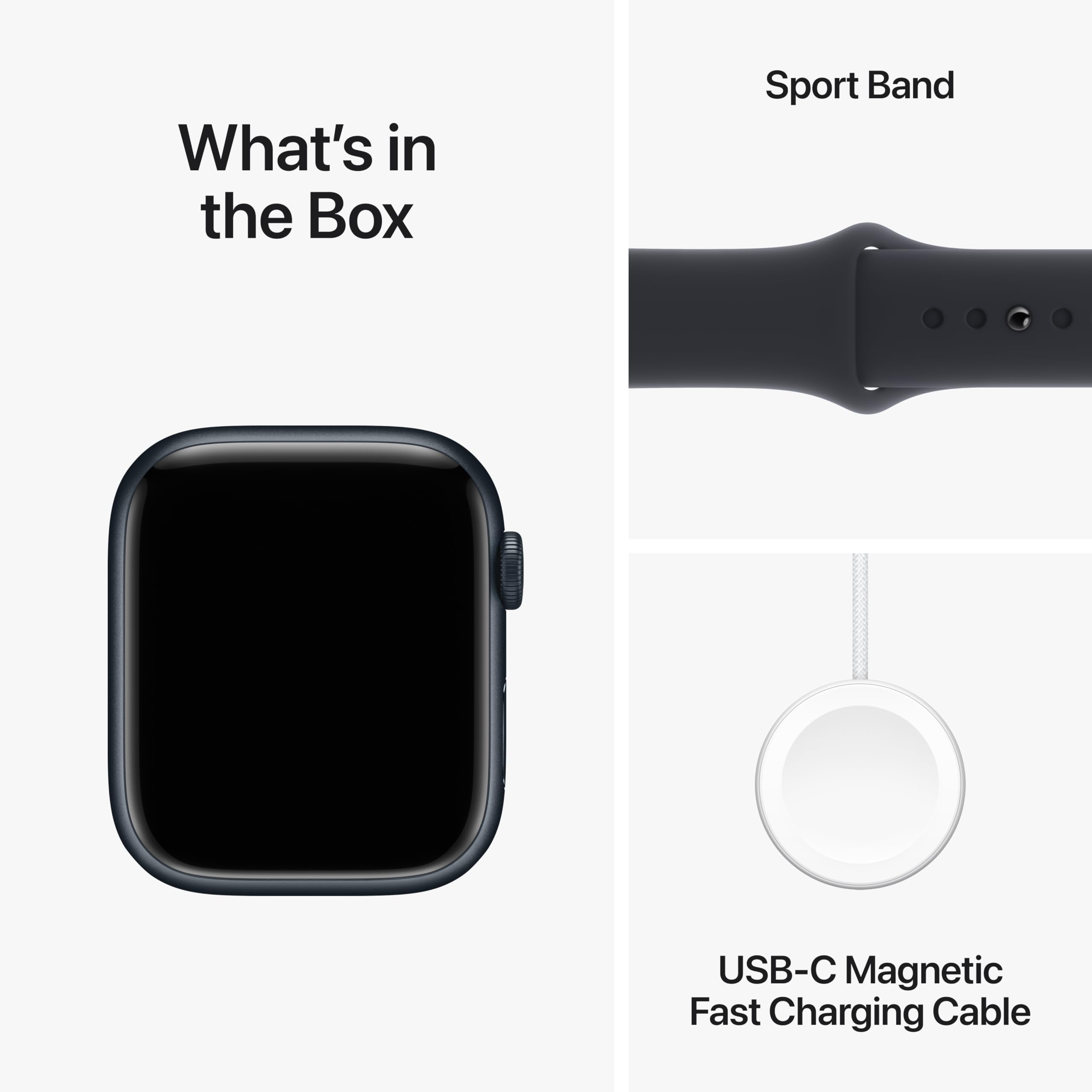 Apple Watch Series 9 [GPS 45mm] Smartwatch with Midnight Aluminum Case with Midnight Sport Band M/L. Fitness Tracker, ECG Apps, Always-On Retina Display, Water Resistant