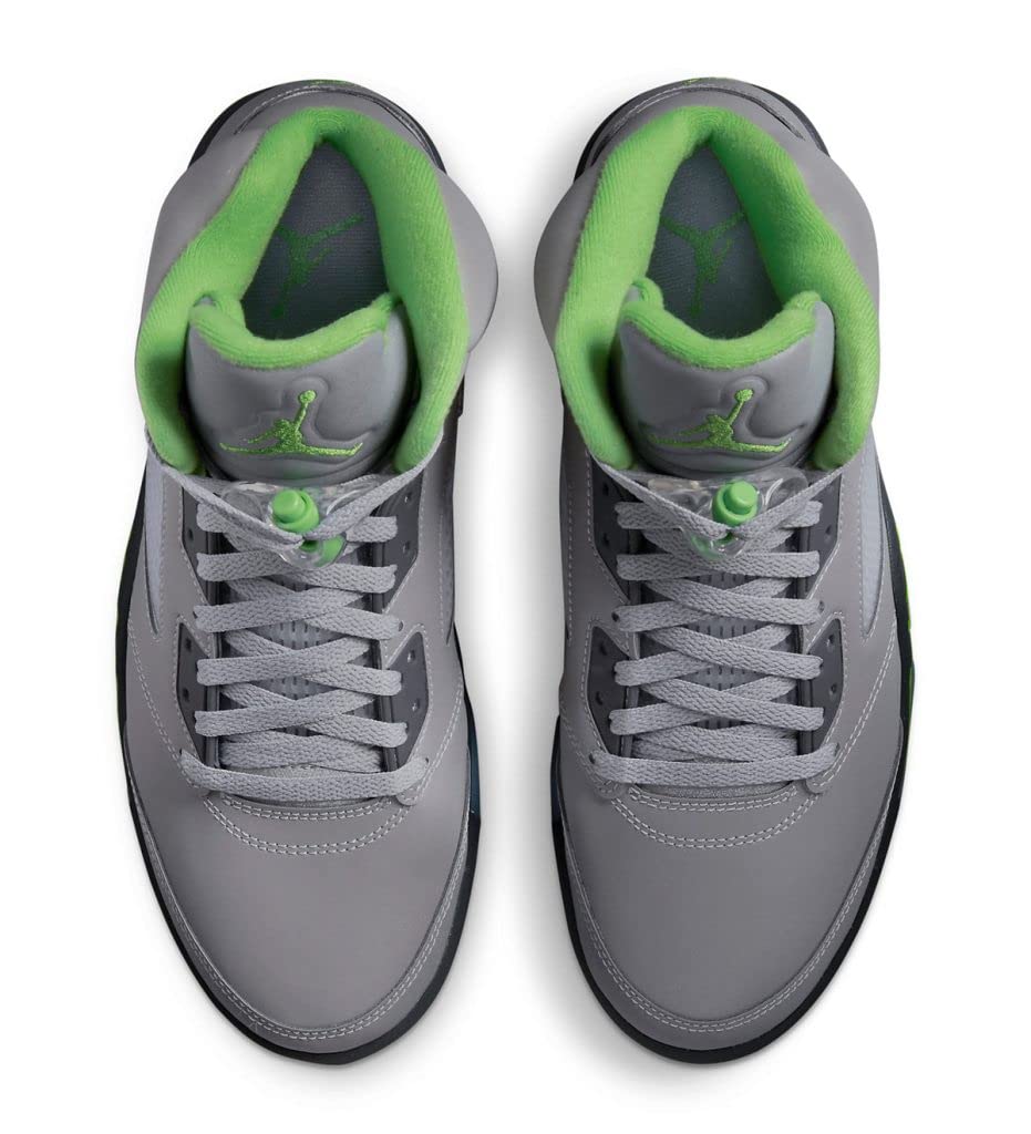 Nike Men's Air Jordan 5 Retro Sneaker, Silver/Green Bean-flint Grey, 10.5